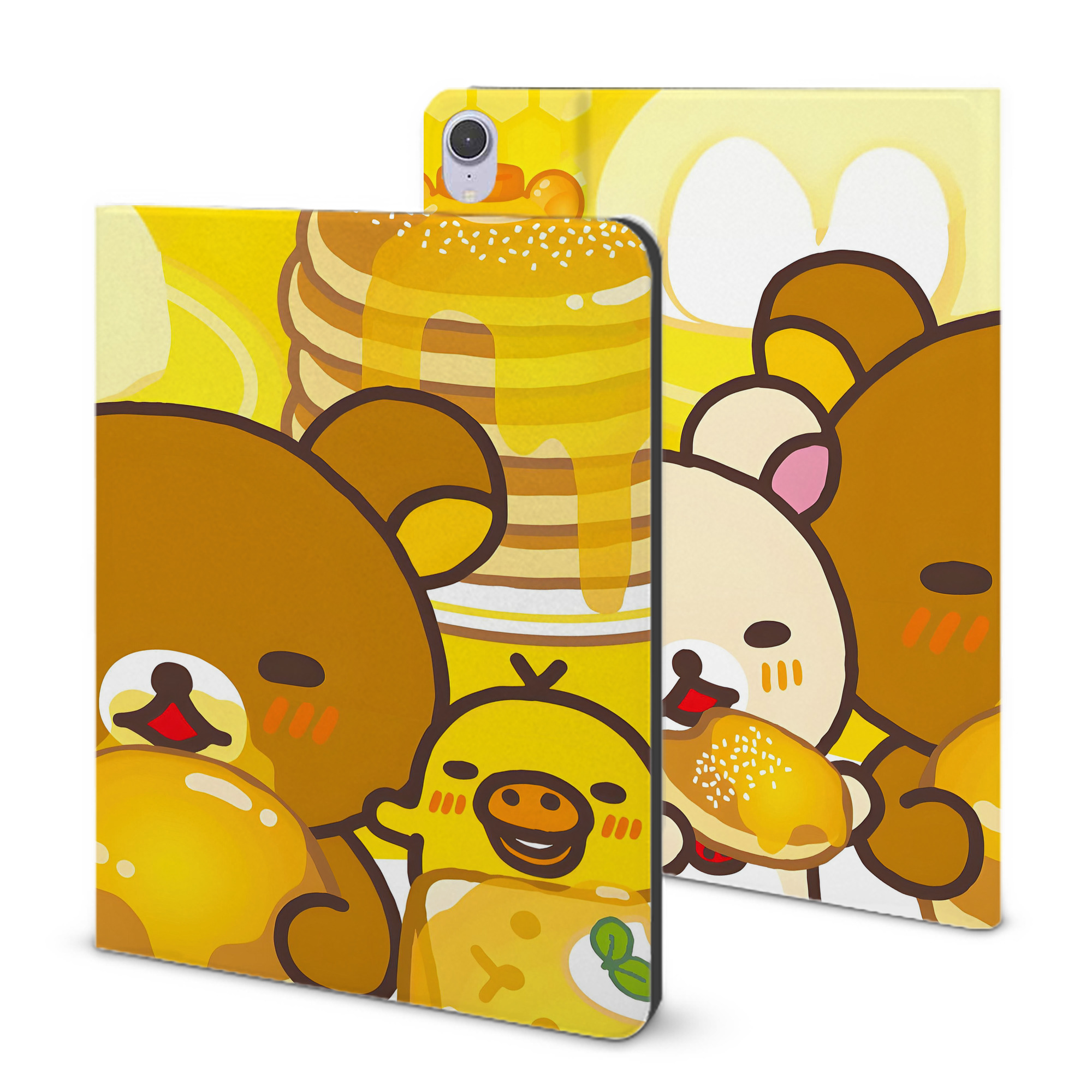 （画像用） リラックマ リラックマ キイロイトリ Rilakkuma Korilakkuma Kiiroitori IPad ケース ブック型 PUレザー TPU 耐衝撃 軽量 薄型 ペン収納なし 全面保護 IPad 各モデル対応